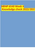 NRNP 6540 Week 4 Knowledge check 2022/2023