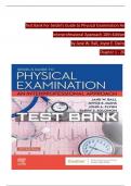 TEST BANK For Seidel's Guide to Physical Examination An Interprofessional Approach 10th Edition by Jane W. Ball, Joyce E. Dains, Chapters 1 - 26 | Complete Newest Version