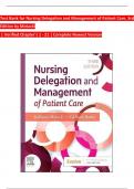 TEST BANK For Nursing Delegation and Management of Patient Care, 3rd Edition by Motacki | Verified Chapters 1 - 21 | Complete Newest Version