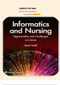 COMPLETE TEST BANK FOR INFORMATICS AND NURSING 6TH EDITION BY JEANNE SEWELL LATEST EDITION|| CHAPTER 1-25|| GRADED A+