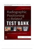 Test Bank - Textbook of Radiographic Positioning and Related Anatomy 11th Edition by John Lampignano & Leslie E. Kendrick