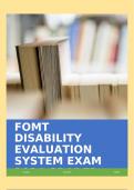 FOMT DISABILITY EVALUATION SYSTEM EXAM 2024 GRADED A+