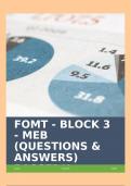 FOMT - BLOCK 3 - MEB (QUESTIONS & ANSWERS) PASSED!!