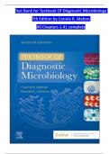 TEST BANK for Textbook Of Diagnostic Microbiology, 7th Edition By Connie R. Mahon, all Chapters 1 to 41 fully covered and verified ISBN: 9780323829977