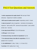 PALS Test Questions 2022/2023 | Consisting Of 171 Questions With Verified Answers From Experts