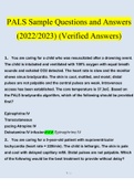 PALS Sample Questions and Answers 2022/2023 | 100% Correct Verified Answers
