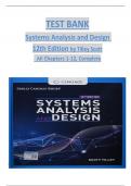 Test Bank for Systems Analysis and Design, 12th Edition by Tilley scott all chapters 1 to 12 fully covered verified ISBN 9780357117811