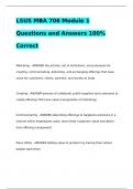 LSUS MBA 706 Module 1 Questions and Answers 100% Correct