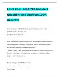 LSUS Chen- MBA 706 Module 4 Questions and Answers 100% Accurate