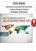 Test Bank - Intermediate Accounting IFRS, 4th Edition by Kieso, Weygandt, Warfield, All 24 Chapters Covered, Verified Latest Edition