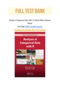 Analysis of Categorical Data with R 1st Edition Bilder Solutions Manual with Question and Answers, From Chapter 1 to 06