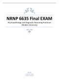 NRNP 6635 Final EXAM Psychopathology and Diagnostic Reasoning Practicum 