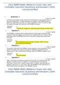 2022 NRNP 6640 (Midterm) Exam test with Complete Solutions Questions and Answers 100% correct/verified