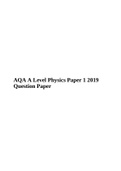 AQA A Level Physics Paper 1 2019 Question Paper.