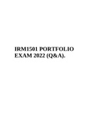 IRM1501 -Introduction To Research Methodology For Law And Criminal Justice PORTFOLIO EXAM 2022 (Q&A).