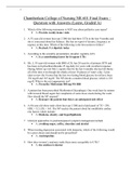 Chamberlain College of Nursing NR 601 Final Exam – Question with Answers (Latest, Graded A)