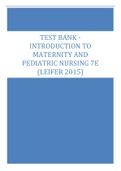 INTRODUCTION TO  MATERNITY AND  PEDIATRIC NURSING 7E (LEIFER 2015)