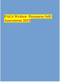 PALS Written Precourse SelfAssessment 2022