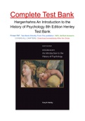 Hergenhahns An Introduction to the History of Psychology 8th Edition Henley Test Bank