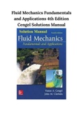 Fluid Mechanics Fundamentals and Applications 4th Edition Cengel Solutions Manual