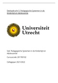 Deelopdracht 5 Paper Pedagogische Systemen in de Kindertijd en Adolescentie