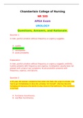 NR 509  APEA Exam  UROLOGY  Questions, Answers, and Rationale