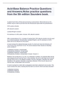 Acid-Base Balance Practice Questions and Answers;Nclex practice questions from the 5th edition Saunders book.