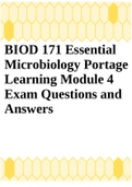 BIOD 171 Essential Microbiology Portage Learning Module 4 Exam Questions and Answers