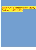 WGU C468 Informatics Study Guide 1 2022/2023