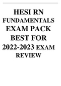 HESI RN FUNDAMENTALS EXAM PACK-BEST FOR 2022-2023 EXAM REVIEW