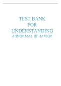 TEST BANK FOR UNDERSTANDING ABNORMAL BEHAVIOR 10TH EDITION BY SUE (LATEST UPDATE)