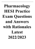 Pharmacology HESI Practice Exam Questions and Answers with Rationales Latest 2022-2023