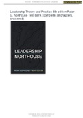 Test Bank Leadership Theory And Practice 8th Edition Peter G  Northouse Fully Covered All Chapters ISBN: 9781506362311 Newest Edition 2024 Pdf Instant Download