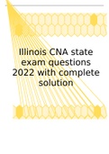 Illinois CNA State Exam Questions 2022 with Complete Solution