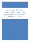 ATI FUNDAMENTALS  PROCTORED EXAM | 100 QUESTIONS AND ANSWERS | LATEST 2021 / 2022