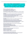 WGU D196 PRE-ASSESSMENT practice exam solution (complete questions and answers best guiding exam solution)