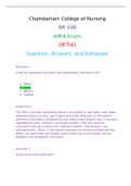 NR 509  APEA Exam  ORTHO  Question, Answers, and Rationale 