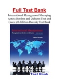 International Management Managing Across Borders and Cultures Text and Cases 9th Edition Deresky Test Bank