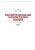 BIOD 151 All exams answer key MODULE 1| 100% CORRECT