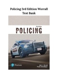 Policing 3rd Edition Worrall Test Bank