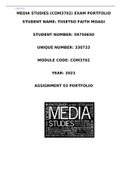 COM 3702 PORTFOLIO EXAM