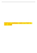 PORTAGE LEARNING CHEM 210 TEST 8. | 2021 EXAM  