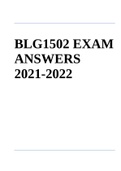 BLG1502 EXAM  ANSWERS  2021-2022