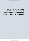 TEST BANK FOR BURNS PEDIATRIC PRIMARY CARE 7TH EDITION DAWN LEE