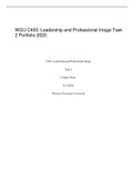 WGU C493: Leadership and Professional Image Task 2 Portfolio 2020 	