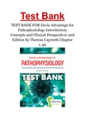 TEST BANK FOR Davis Advantage for Pathophysiology Introductory Concepts and Clinical Perspectives 2nd Edition by Theresa Capriotti Chapter 1-46