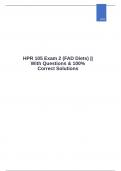 HPR 105 Exam 2 || With Questions & 100% Correct Solutions