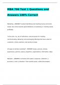 MBA 706 Test 1 Questions and Answers 100% Correct