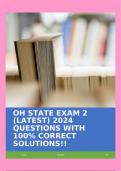 OH STATE EXAM 2 (LATEST) 2024 QUESTIONS WITH 100% CORRECT SOLUTIONS!!