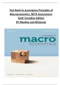 Test Bank to accompany Principles of Macroeconomics, NETA Assessment:  Sixth Canadian Edition BY Mankiw and Mckenzie all chapters covered 